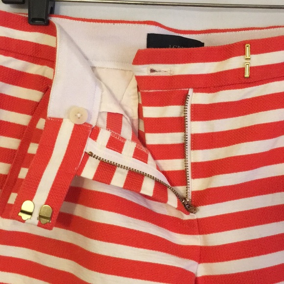 J. Crew Orange Striped Shorts 4 Like New - Picture 4 of 8